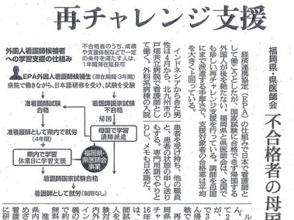 平成30年10月15日発行の朝日新聞に、戸畑共立病院の看護師 ルディ・ファフルロジが掲載されました