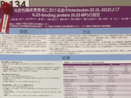 日本炎症性腸疾患学会（JSIBD）にて、当院の医師がポスター発表にて優秀ポスター賞を頂きました