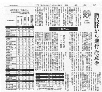 2022年10月26日（水）の読売新聞に戸畑共立病院が掲載されました！